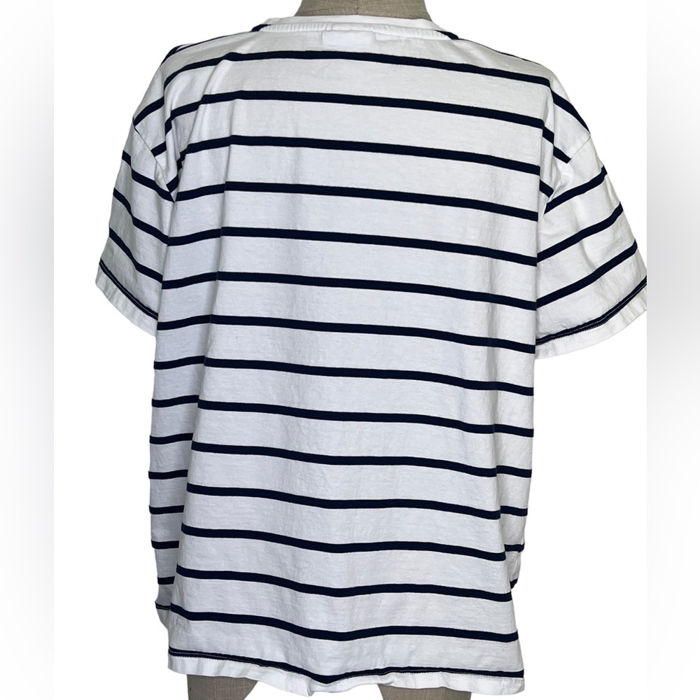 Friends TV Series Womens Tshirt White Blue Striped Short Sleeve Plus Size Heart - Picture 10 of 12
